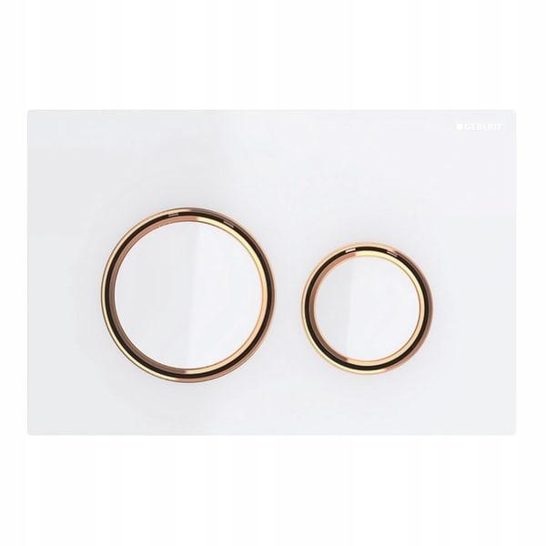 Przycisk uruch GEBERIT Sigma50 okrągły przedni szklany złoty/czerwony