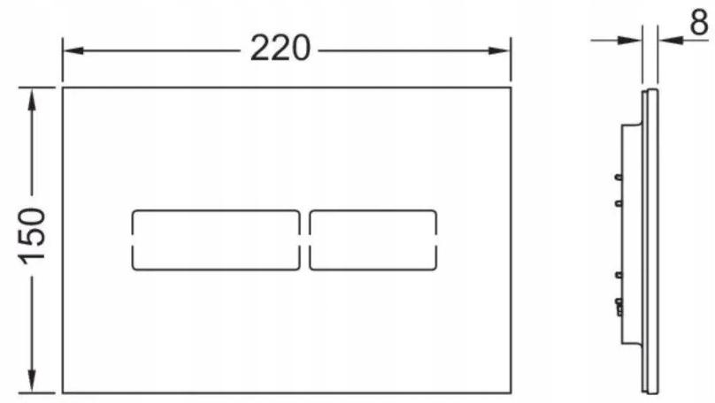 Przycisk spłukujący TECE TECElux mini do WC szkło czarny 220 x 150 x 8 mm