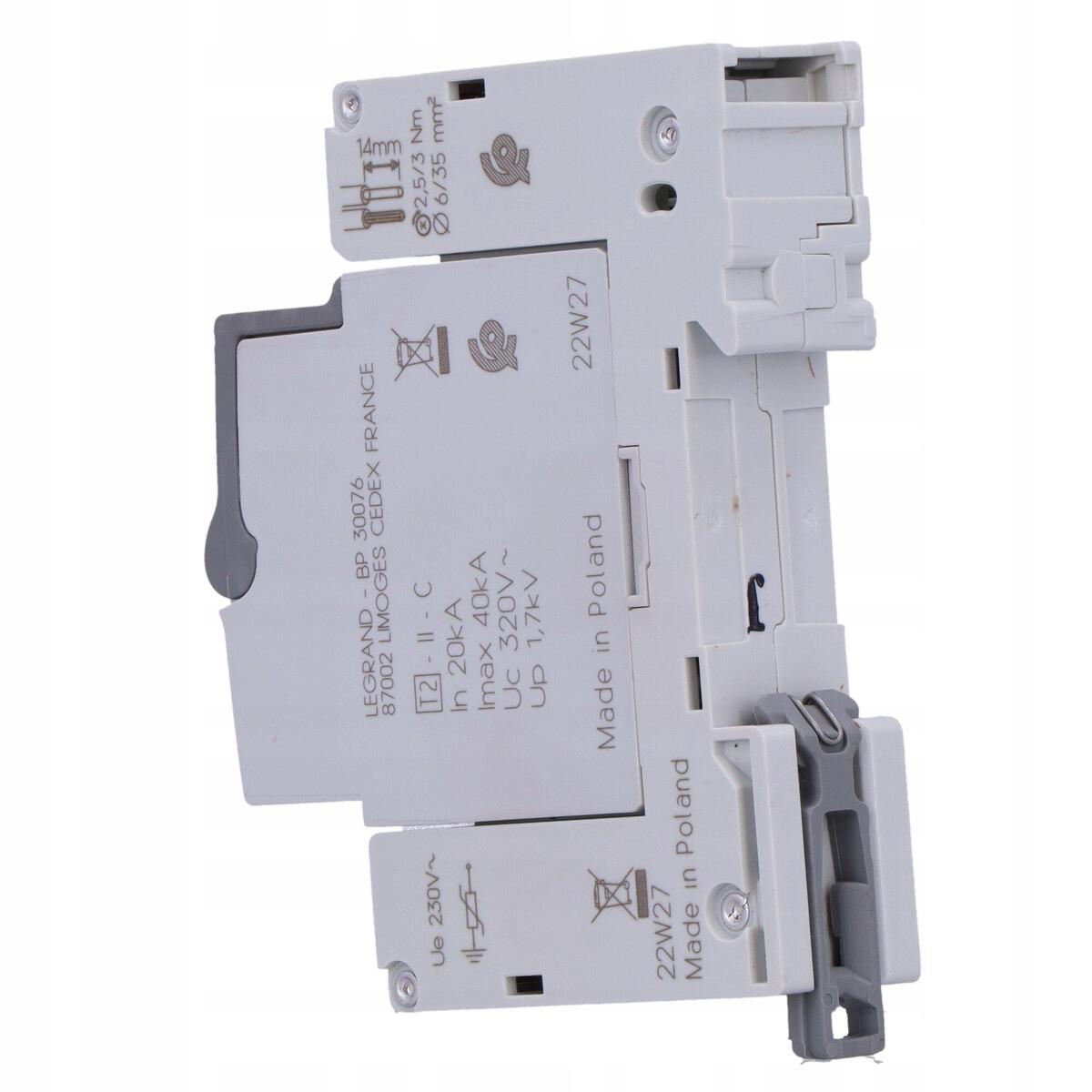 LEGRAND Ogranicznik przepięć T2 40 KA 1P