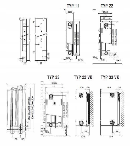 Grzejnik stalowy GRUPA STELRAD TERMOTEKNIK CV33 300x600 V 33 DOLNY