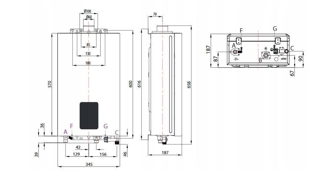 Podgrzewacz gazowy przepływowy 22 kW 10 bar ARISTON NEXT EVO X SFT 11 NG EU