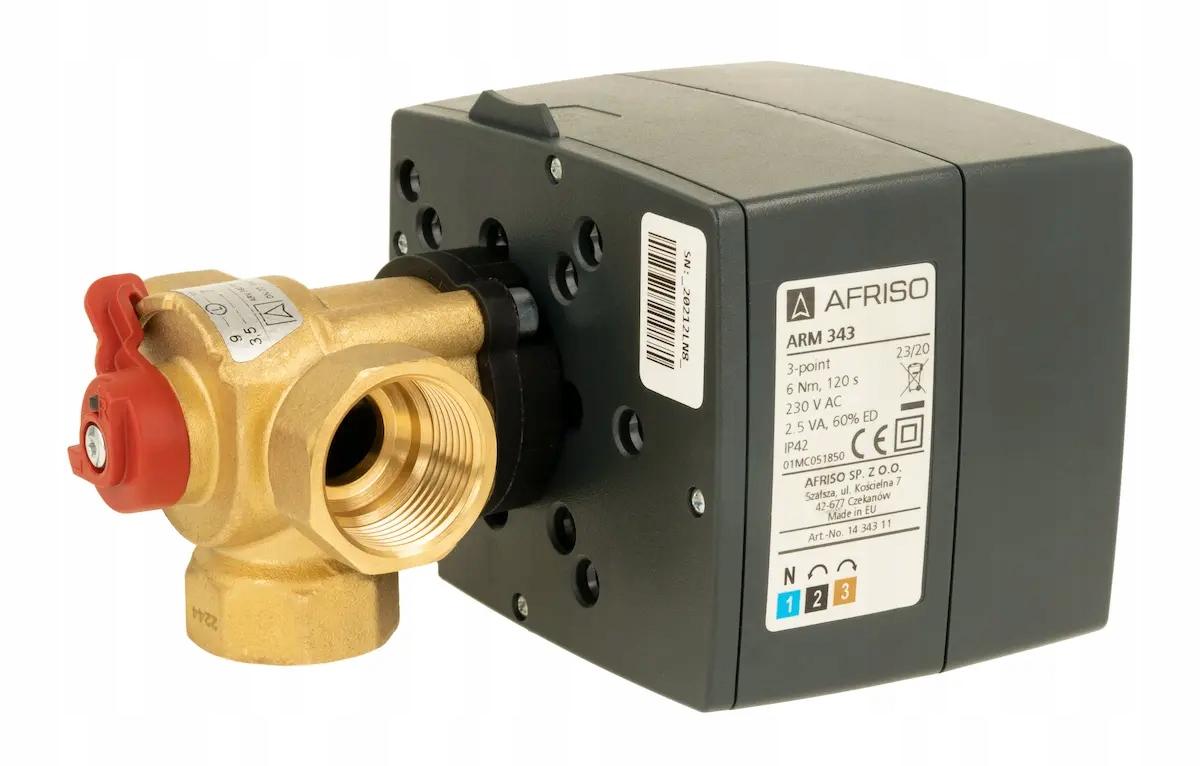 AFRISO Zestaw regulacyjny: 3-drogowy zawór miesz + siłownik elektryczny ARM
