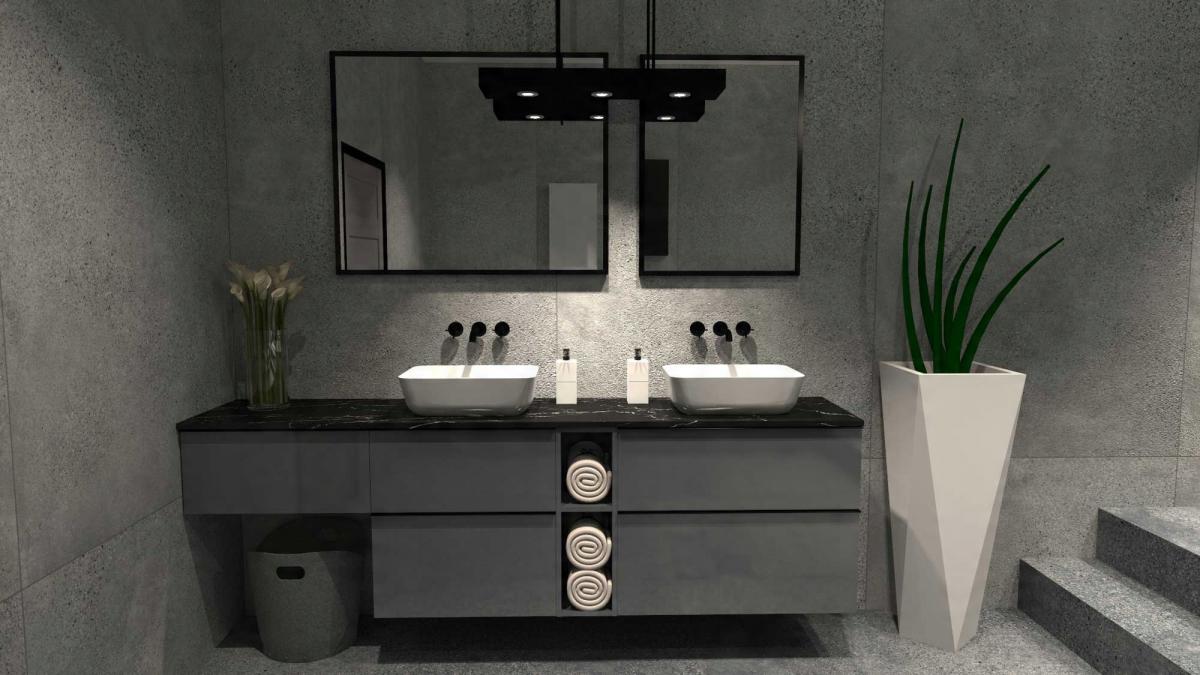 Szafka podumyw. LOOK 60x45cm Wisząca 2S Anthracite ELITA