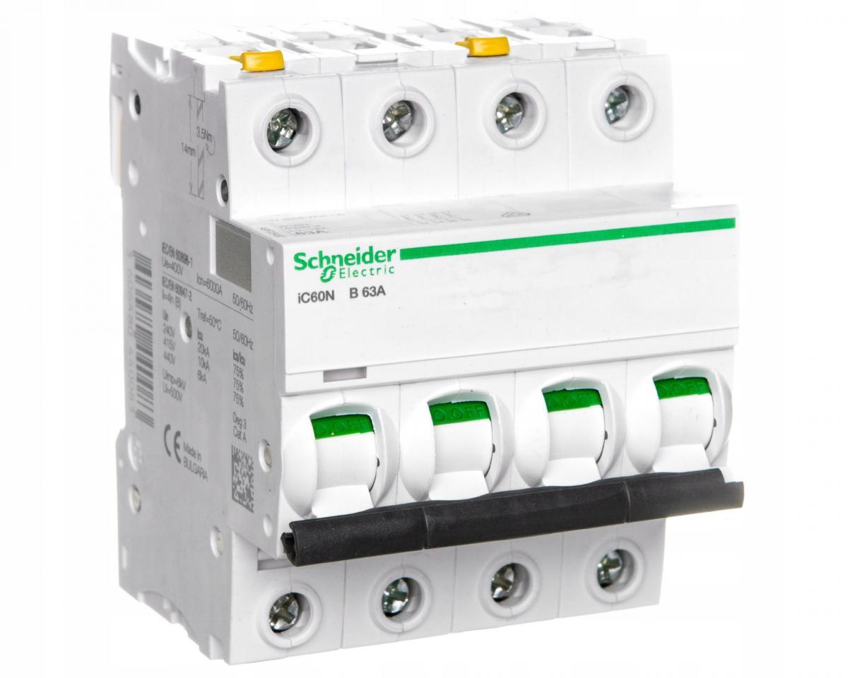 SCHNEIDER ELECTRIC Wyłącznik nadprądowy iC60N-B63-4 B 63A 4-biegunowy