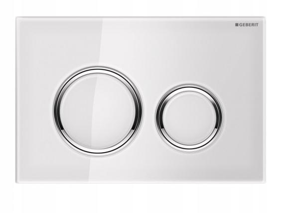 Przycisk uruchamiający GEBERIT Sigma50 okrągły przedni szklany biały