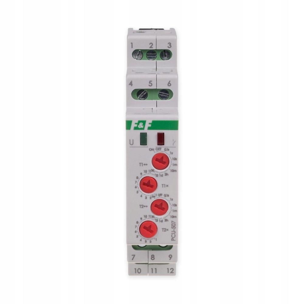 Przekaźnik czasowy PCU-507 wielofunkcyjny, dwa niezależne czasy T1 i T2, st