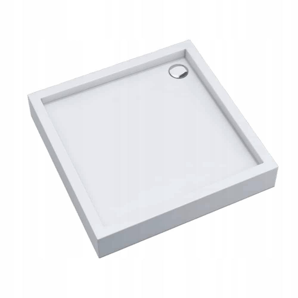 Brodzik akryl Medium z podbudową Stabilsound i panelem Smooth White 80x80