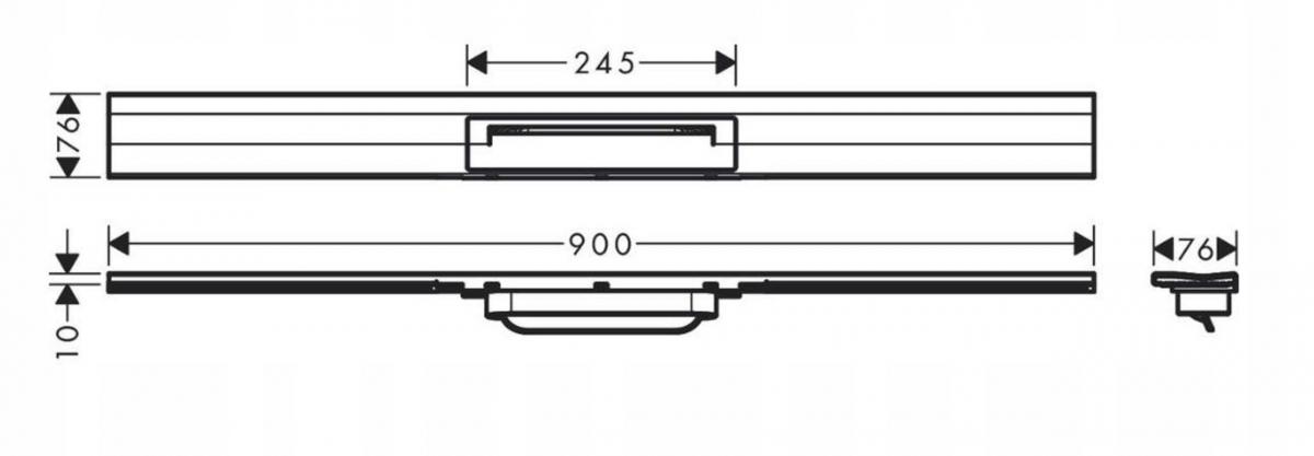RainDrain Flex Element zewnętrzny odpływu 900 z możliwością przycięcia i do