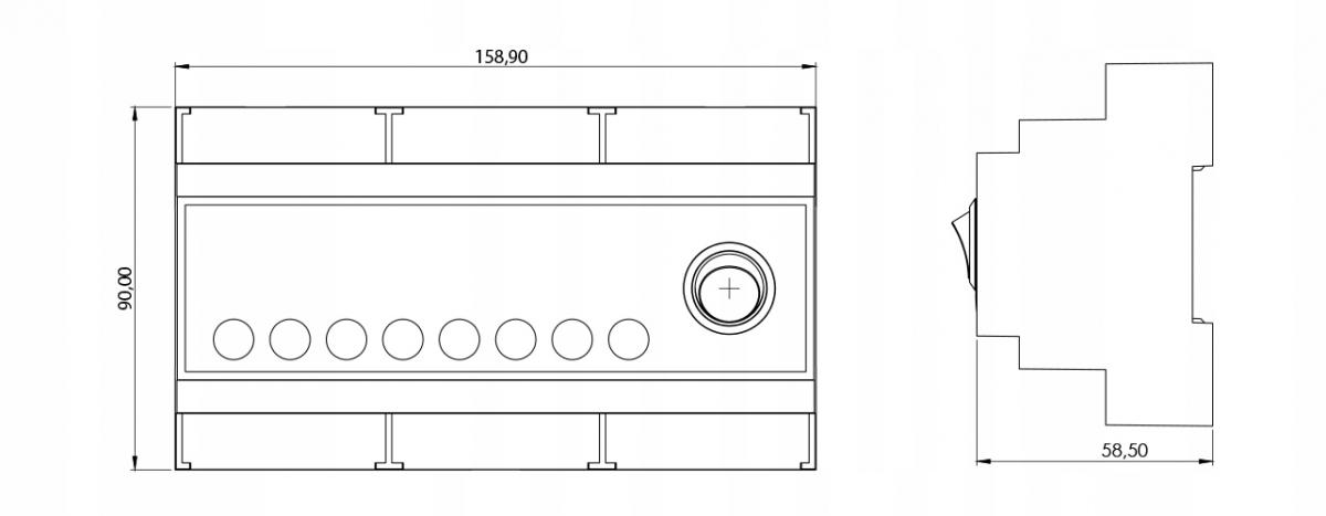 Listwa sterująca 8 siłownikami do mont w szafkach LARS Taurus