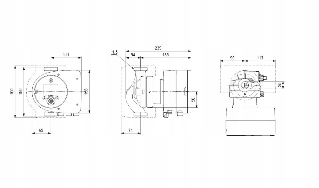 Pompa obiegowa GRUNDFOS Magna3 180 32-80 230V PN10 48h