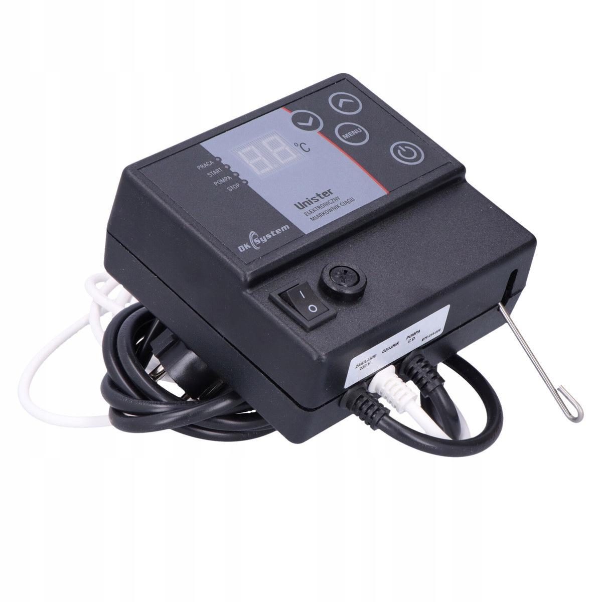 DK SYSTEM UNISTER Elektroniczny miarkownik ciągu kotła na paliwo stałe 48h