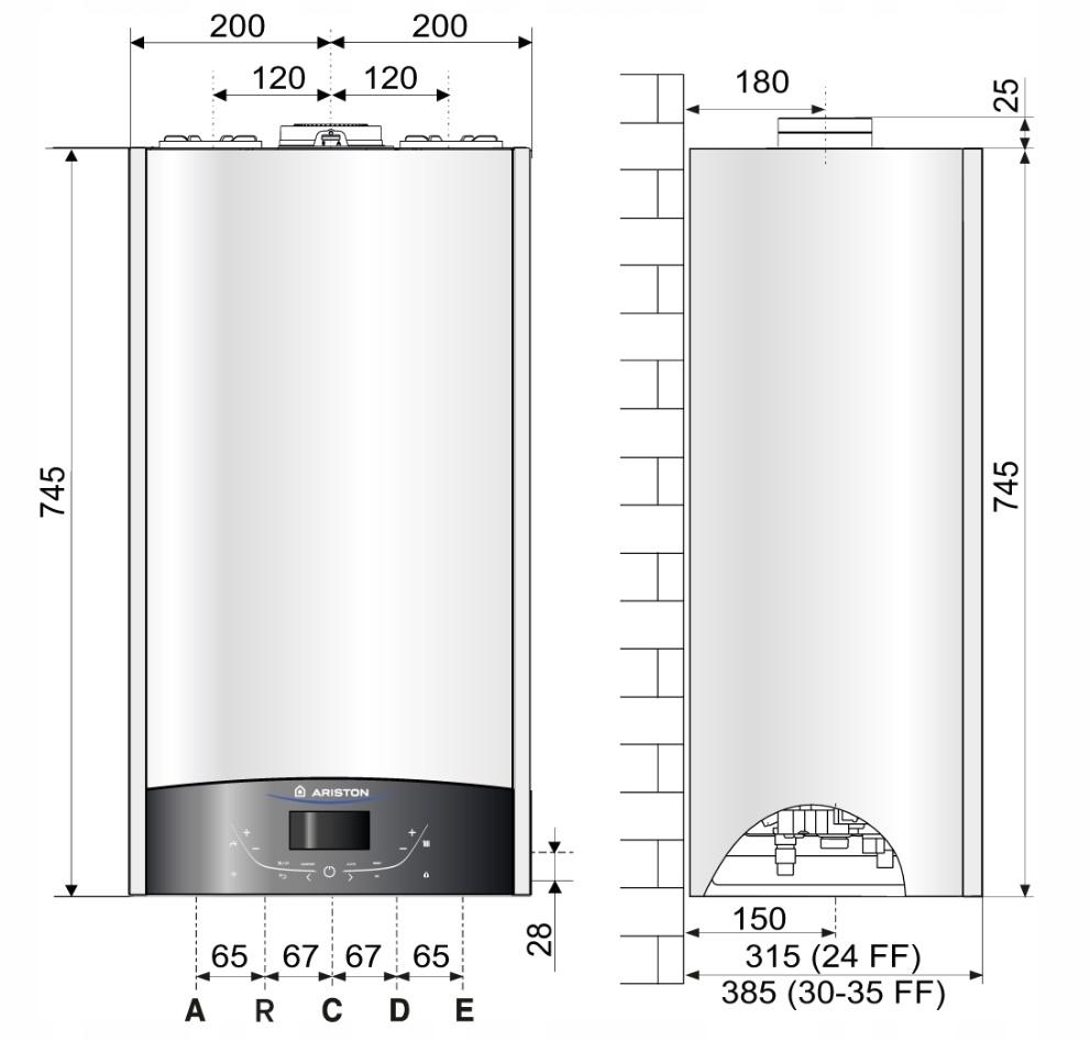 Kocioł gazowy kondensacyjny 35 kW ARISTON GENUS ONE+ SYSTEM 35