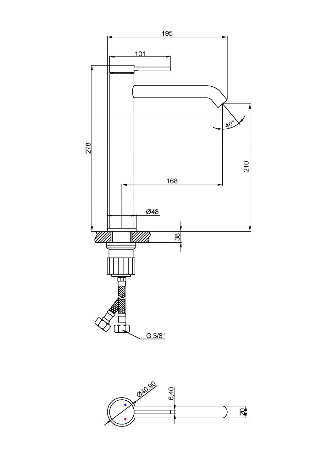 INVENA BATERIA UMYWALKOWA WYSOKA KALITEA INVENA TREND CZARNA
