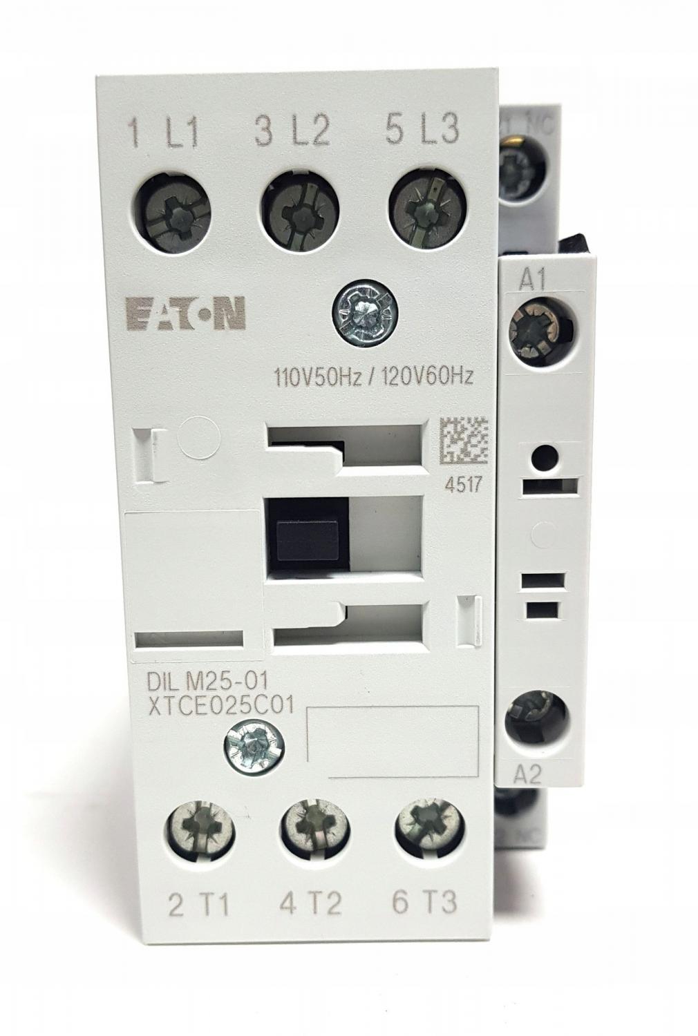EATON Stycznik mocy I=25A [AC-3] 0Z 1R DILM25-01(230V50HZ,240V60HZ)