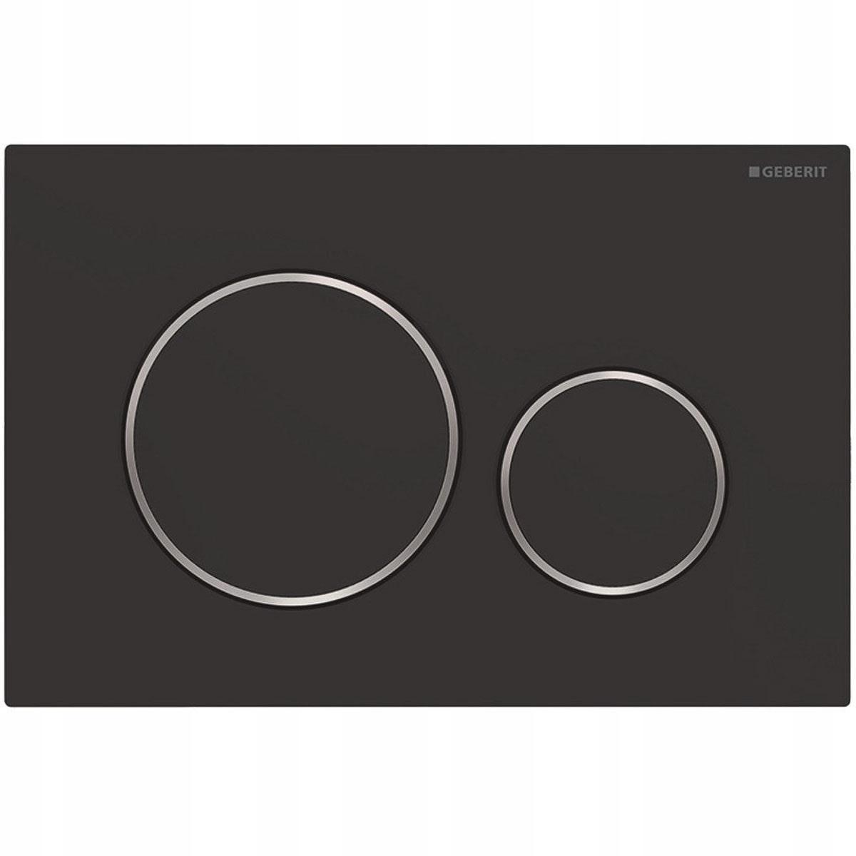 Przycisk uruchamiający GEBERIT Sigma20 okrągły przedni czarny mat /chrom bł