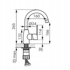 FERRO Bateria umywalkowa Algeo obrotowa 48h