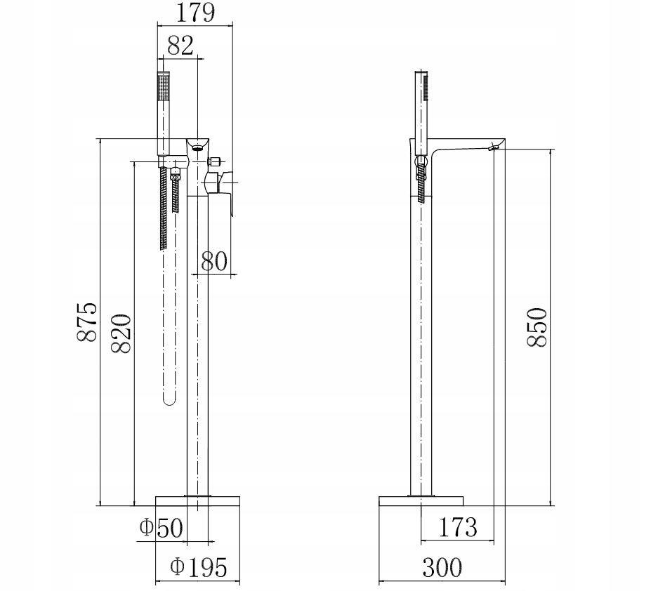INVENA BATERIA WANNOWA WOLNOSTOJĄCA GLAMOUR INVENA TREND CHROM