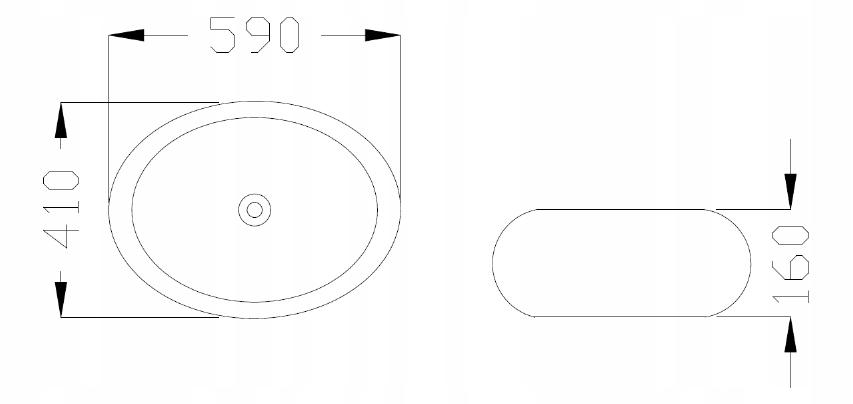 INVENA UMYWALKA NABLATOWA FRESCO 59 CM OWALNA BIAŁY / CHROM