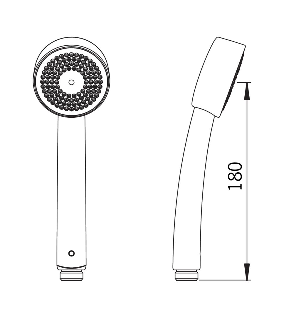 ORAS Słuchawka natryskowa ORAS APOLLO długość: 175 mm chrom