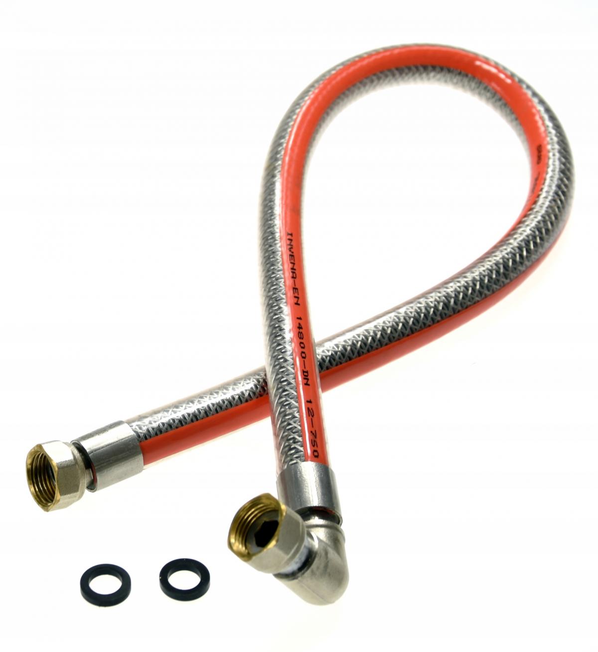 INVENA PRZEWÓD DO GAZU W OSŁONIE PVC Z KOLANKIEM -100CM