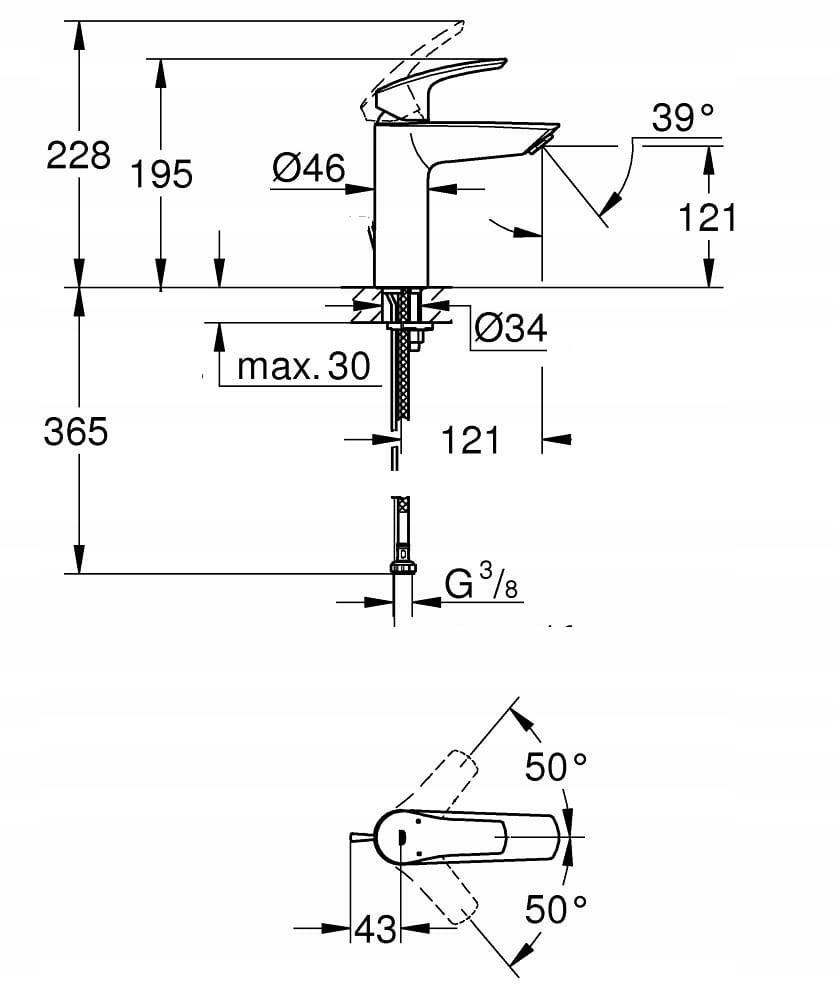 Bateria umywalkowa HANSGROHE Focus 100 1-uchwytowa chrom