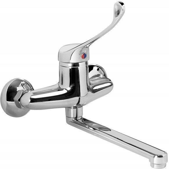 VALVEX Bateria ścienna Medica dwuotworowa z długą wylewką chrom