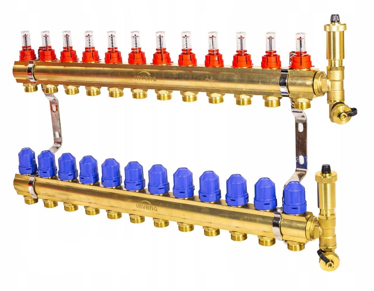 ROZDZIELACZ MOSIĘŻNY OGRZEWANIA PODŁOGOWEGO PLUS 13-OBIEGOWY INVENA