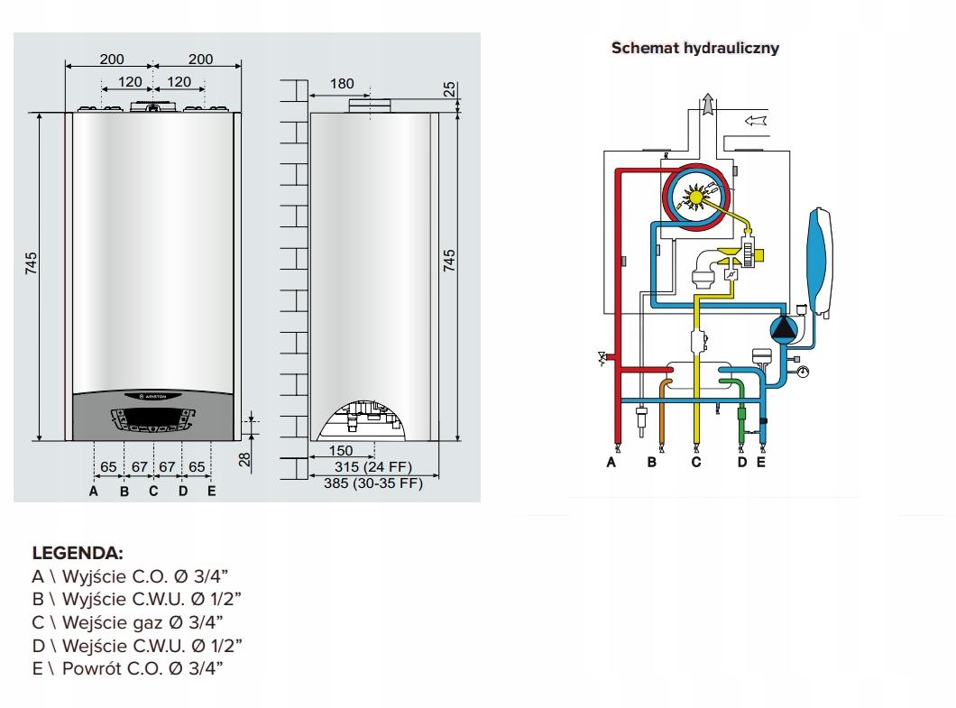 Kocioł gazowy kondensacyjny 24 kW ARISTON CLAS ONE SYSTEM 24