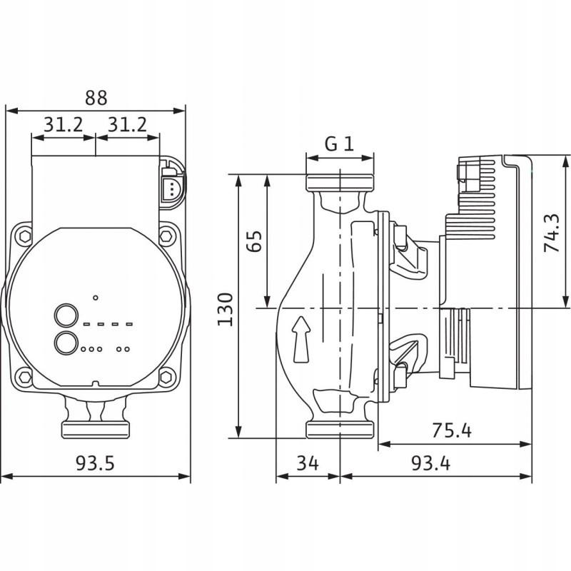 Pompa obiegowa WILO Varios 15/1-7 STG 48h