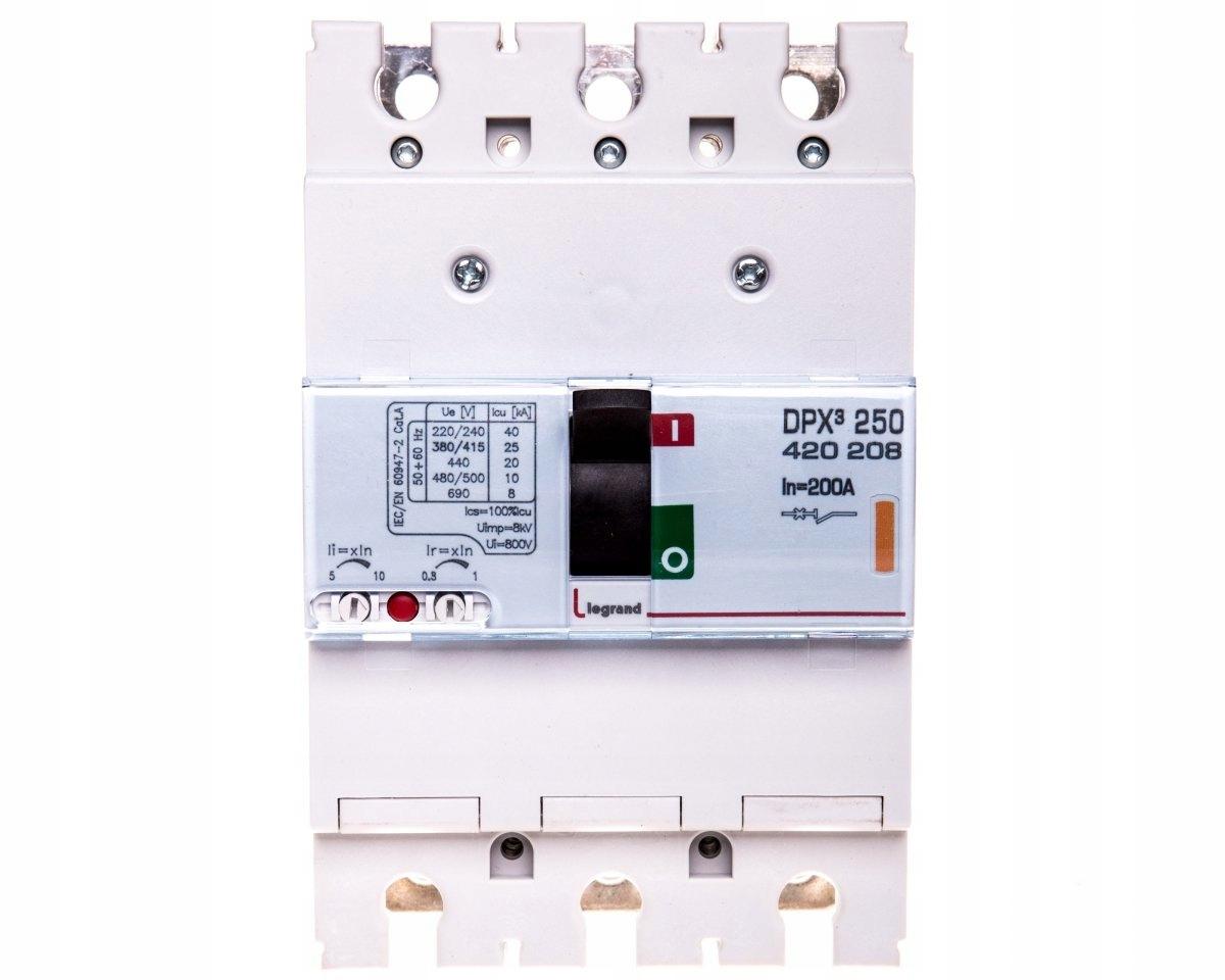 Wyłacznik mocy z wyzwalaczem termiczno-magnetycznym DPX3 250 3P 200A 25kA
