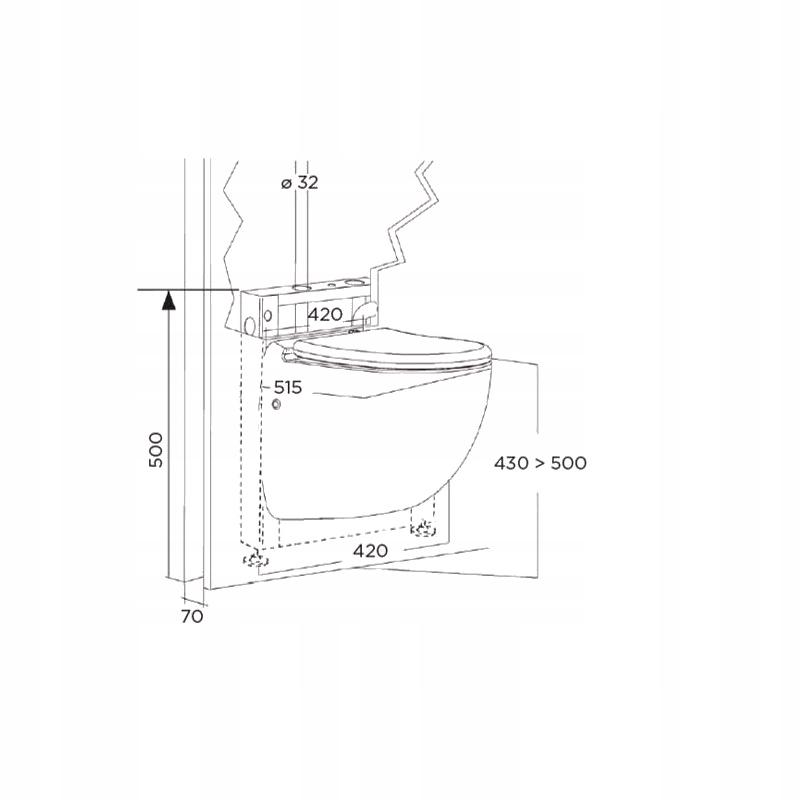 Podwieszana miska WC SFA Sanicompact Comfort wbudowany rozdrabniacz 48h