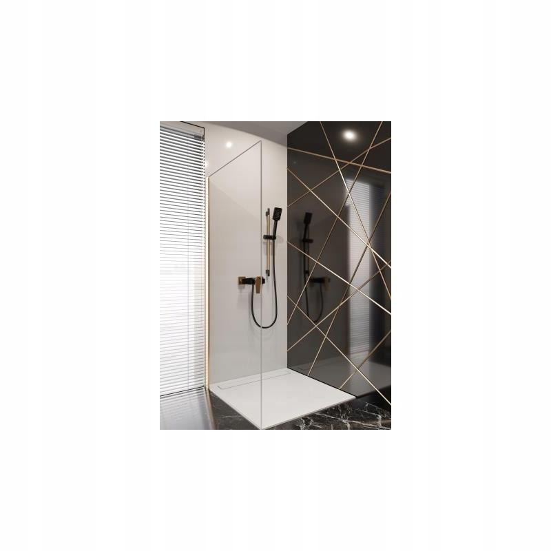 INVENA DESZCZOWNIA Z BATERIĄ NATRYSKOWĄ MIDNIGHT BLACK/GOLD ROSE