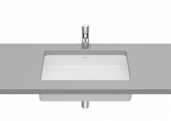Umywalka podblatowa INSPIRA SQUARE 54x32cm, b/otw., b/przel. Biały ROCA