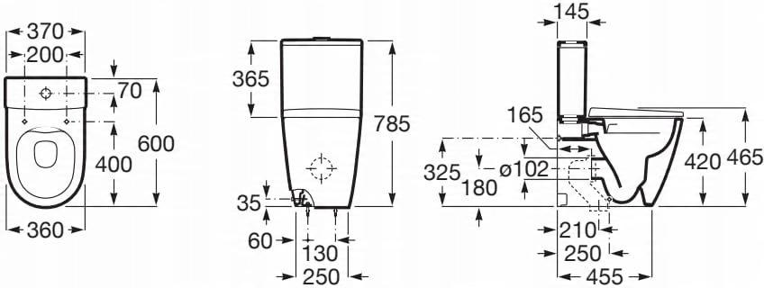 Spłuczka kompaktowa ONA 4,5/3L (zas. boczne) Biały ROCA