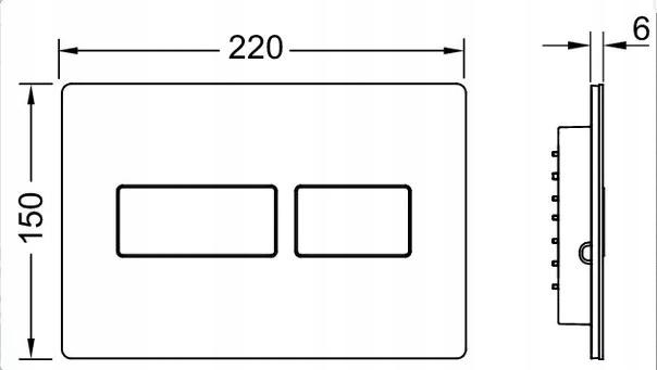 Przycisk spłukujący TECE solid podwójny do WC metalowy chrom połysk