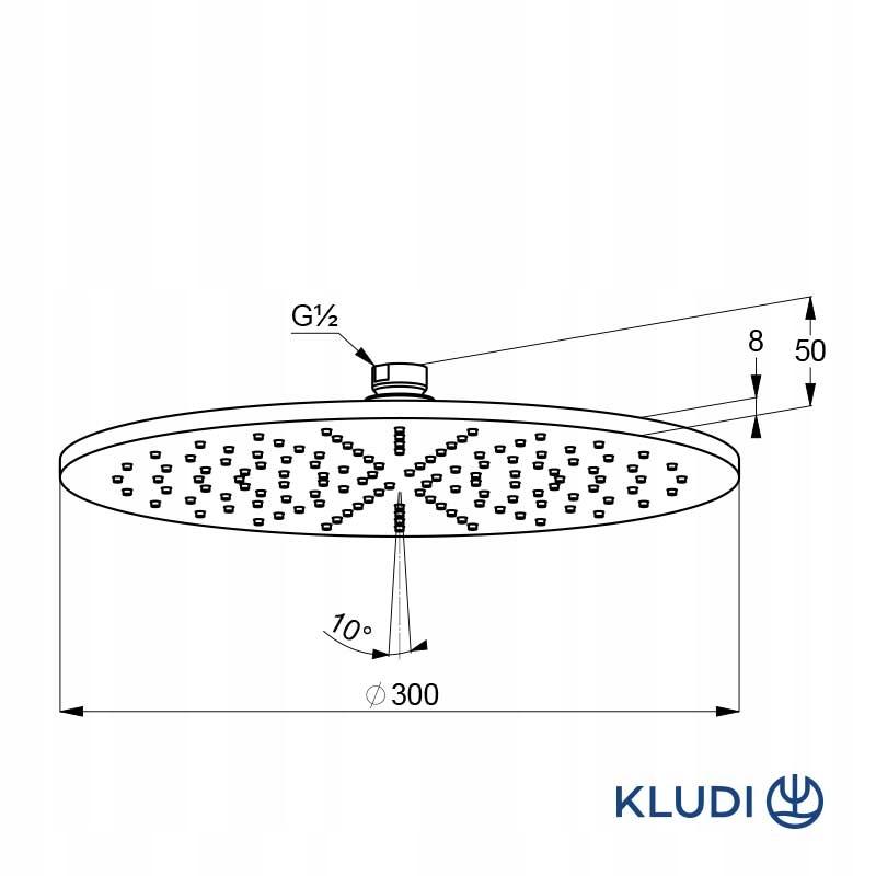 Głowica natrysku KLUDI A-QA 300 mm czarna mat