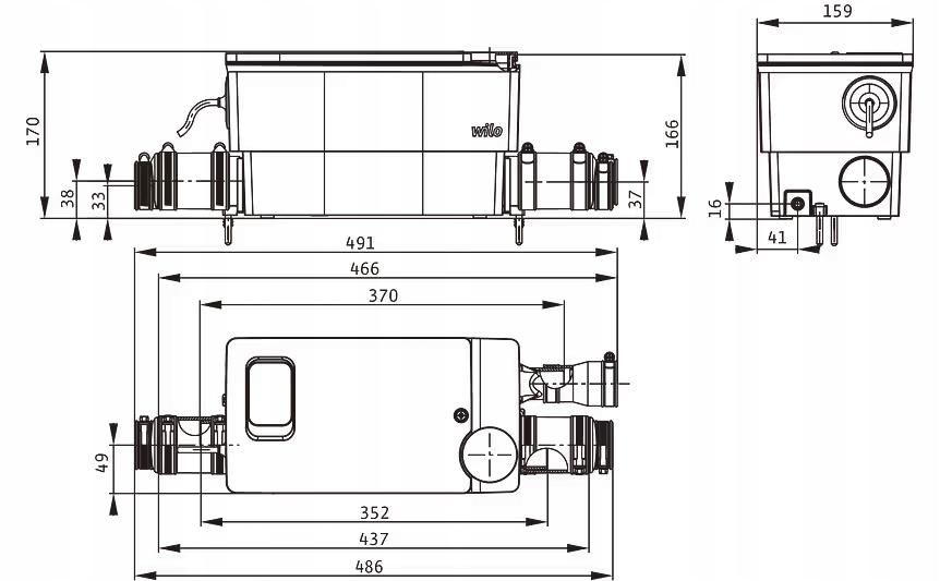 Przepompownia domowa DrainLift MINI3-XXS-EF wody brudnej i fekaliów WILO