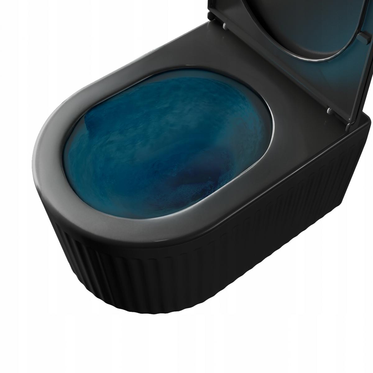 MISKA WC PODWIESZANA, QFS, GLAMOUR INVENA TREND RYFL, CZARNY MAT
