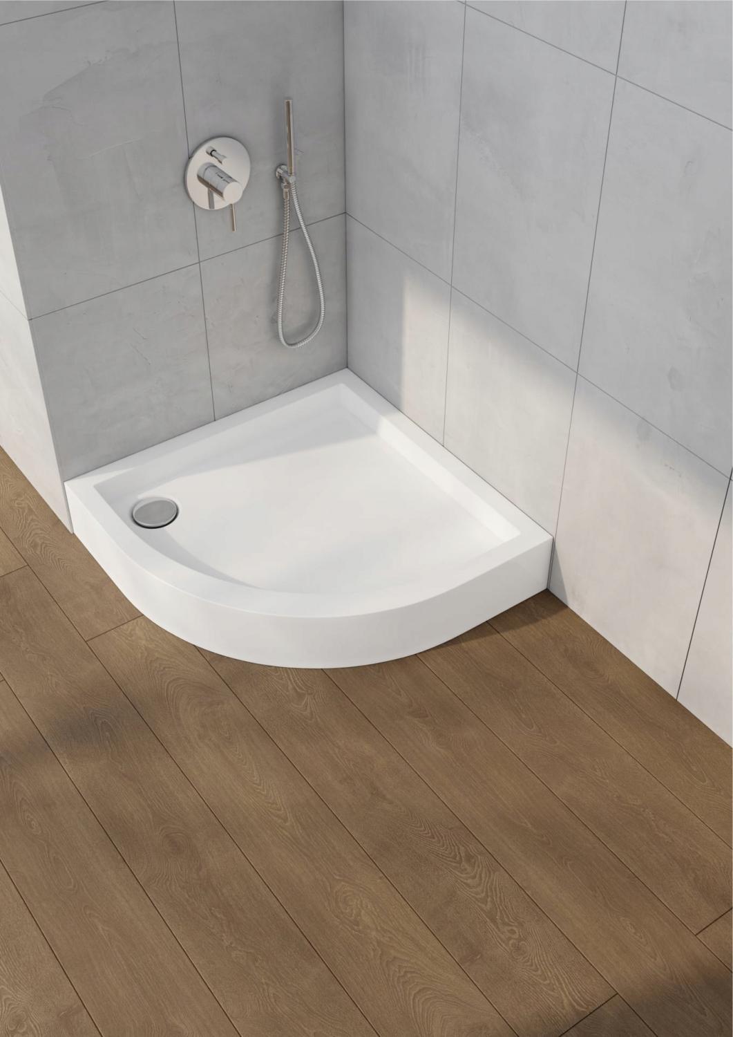 Brodzik akryl Medium podbud Stabilsound panel Smooth White 90x90 półokrąg