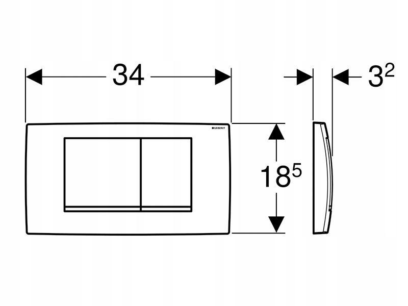 Przycisk spłukujący GEBERIT Twinline30 przedni chrom