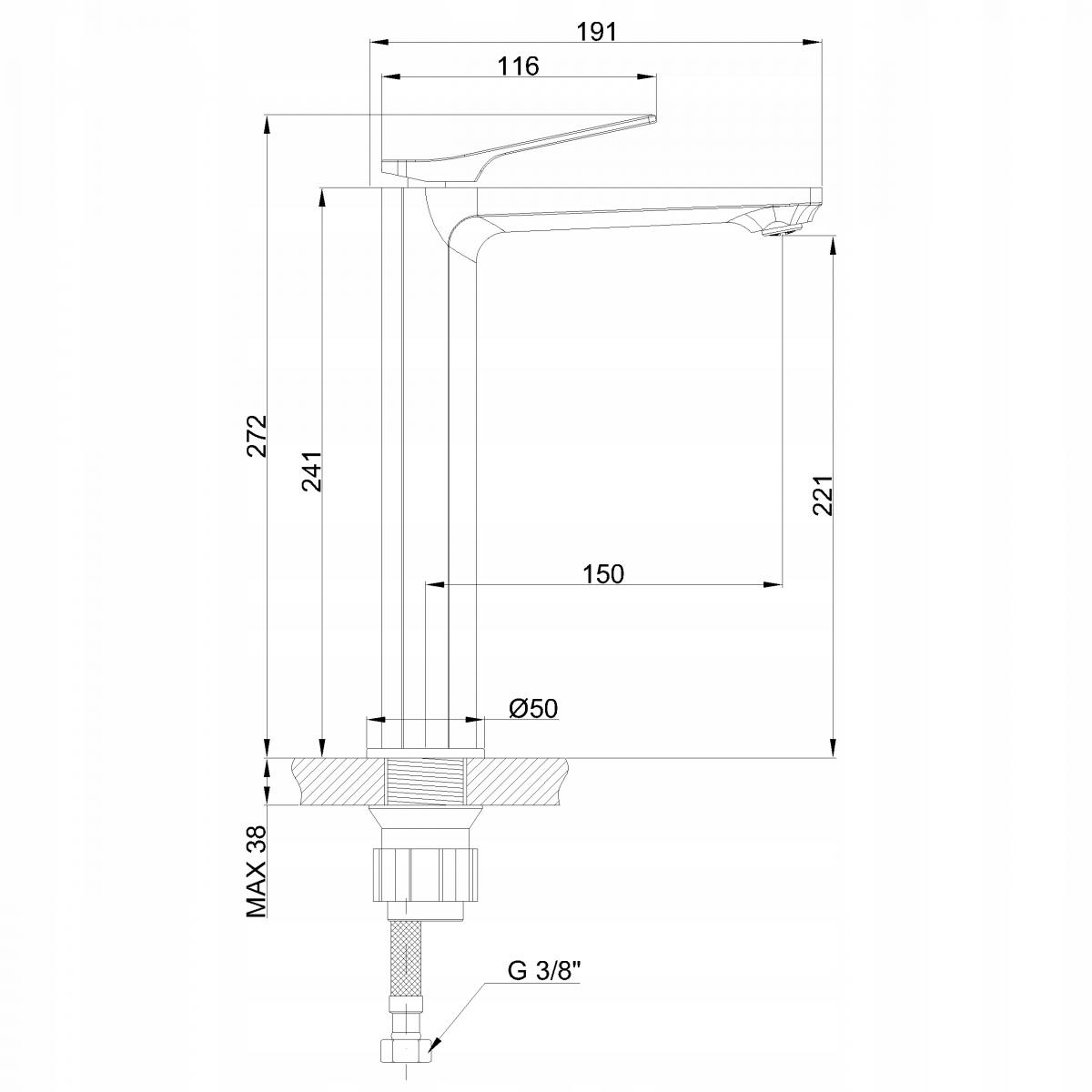INVENA BATERIA UMYWALKOWA WYSOKA NERI PLUS INVENA TREND MIEDŹ