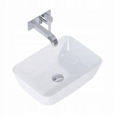 Umywalka nablatowa RENI 46x33cm, b/otw., b/przel. Ceramiczna Biały ELITA