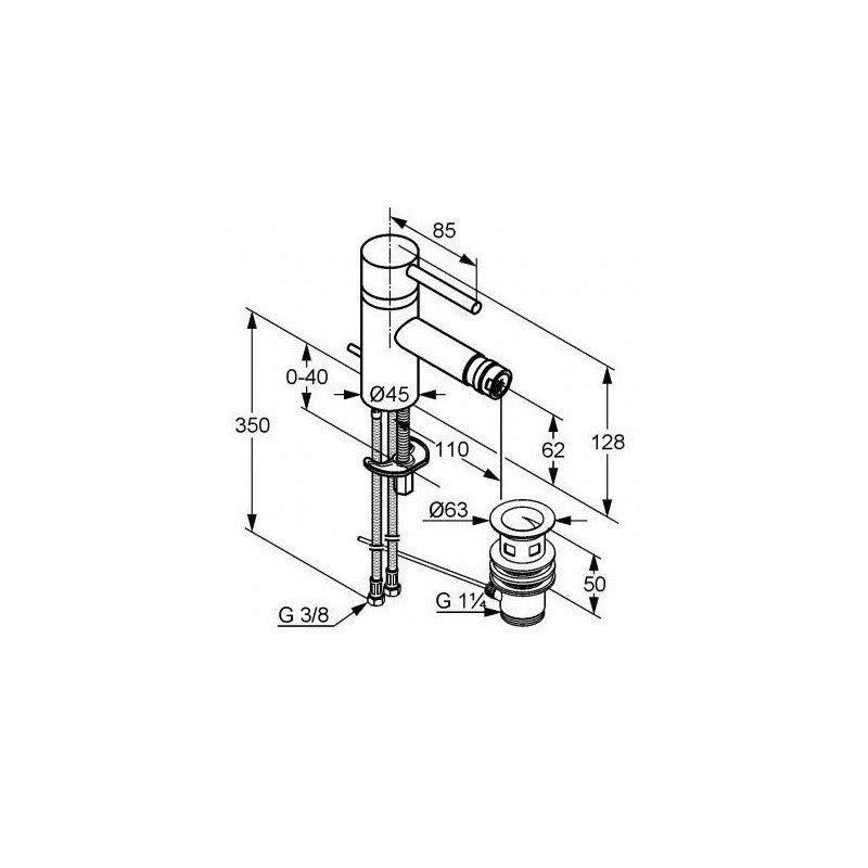 Bateria bidetowa 1/2 jednootworowy GROHE EuroEco chrom