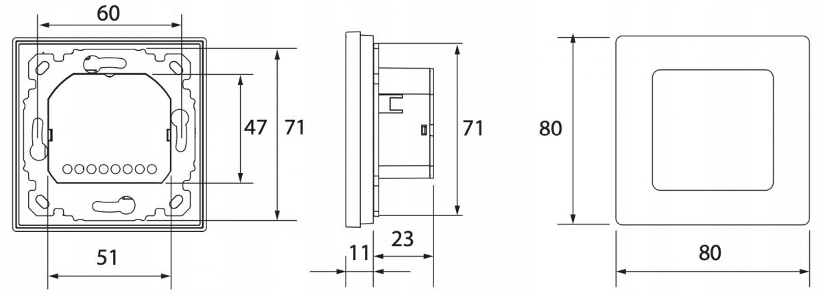 DANFOSS Termostat pokojowy Icon? 24V RT, podtynkowy 80x80, przewodowy