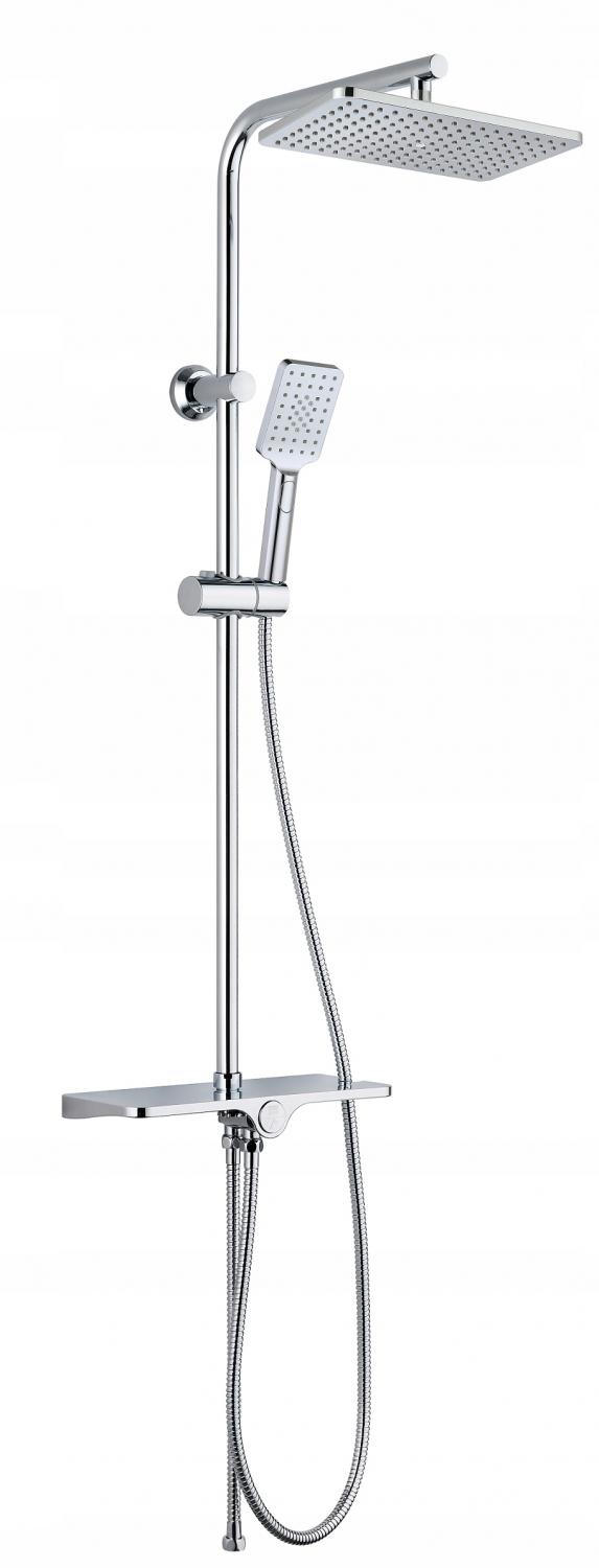 Bateria wannowo-prysznicowa dwuuchwytowa ścienna Hansgrohe Ecostat srebrny