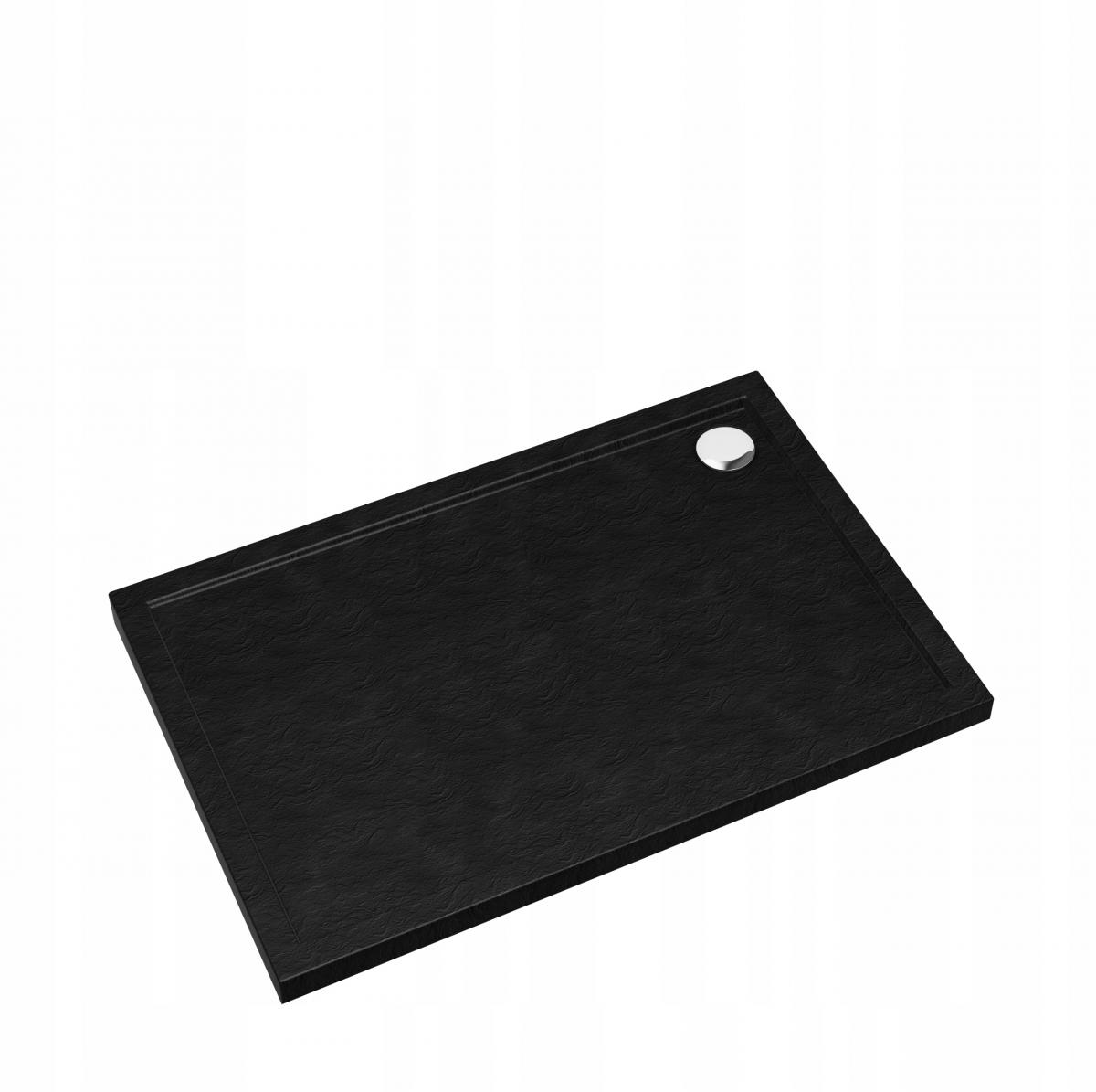 SCHEDPOL Brodzik akrylowy Caspar New Standard Plus Black Stone 80x120x4,5cm