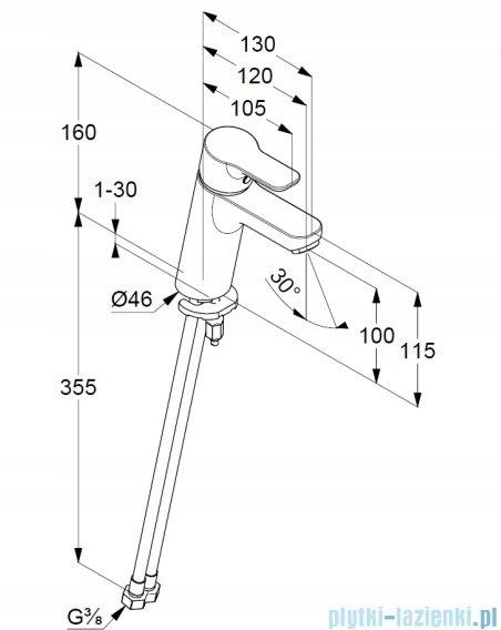 Bateria umywalkowa KLUDI PURE&EASY 100 1-uchwytowa 1-otw mosiężna chrom