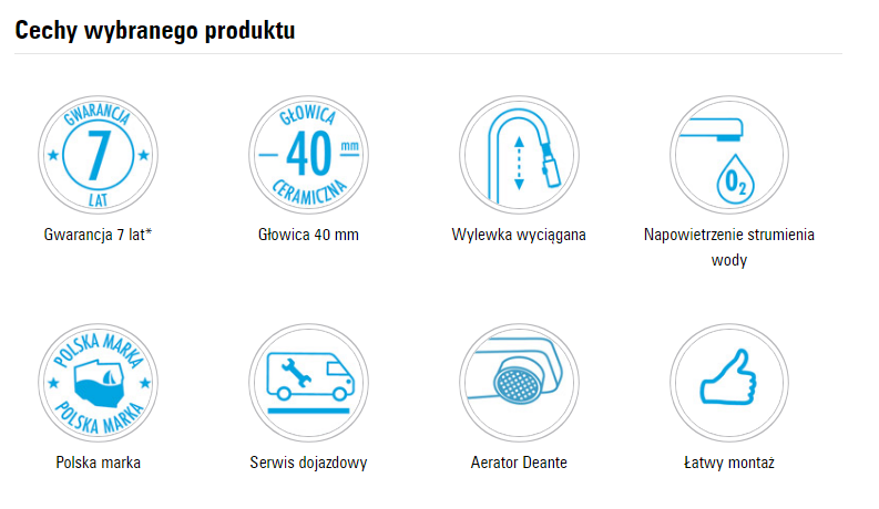 DEANTE Bateria kuchenna Narcyz z wyciąganą wylewką, chrom