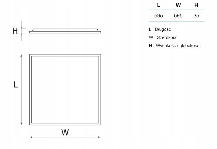 Panel LED Oprawa kasetonowa podtynkowa 60x60 48h