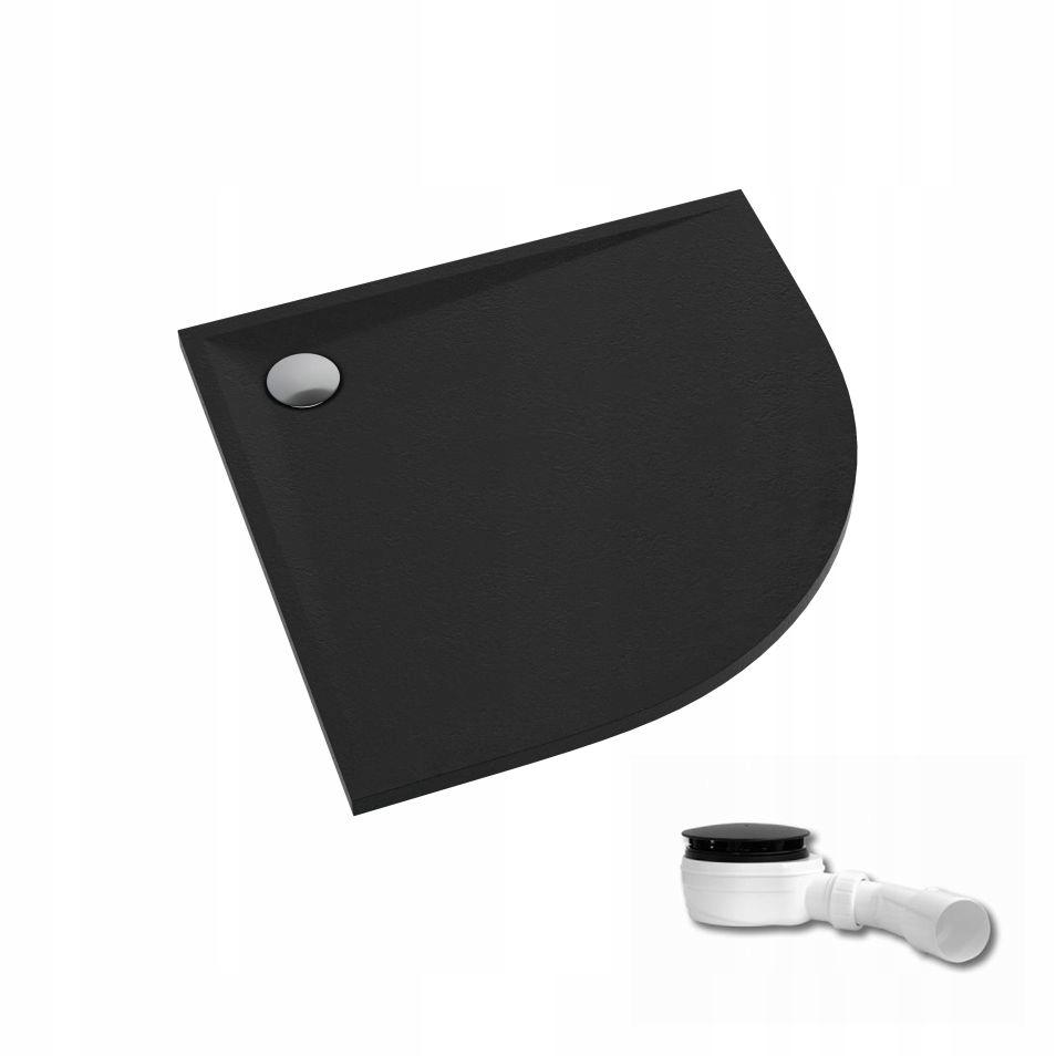 SCHEDPOL Brodzik kompozyt Etrusco Stabilsound Black Stone 90x90 półokrągły